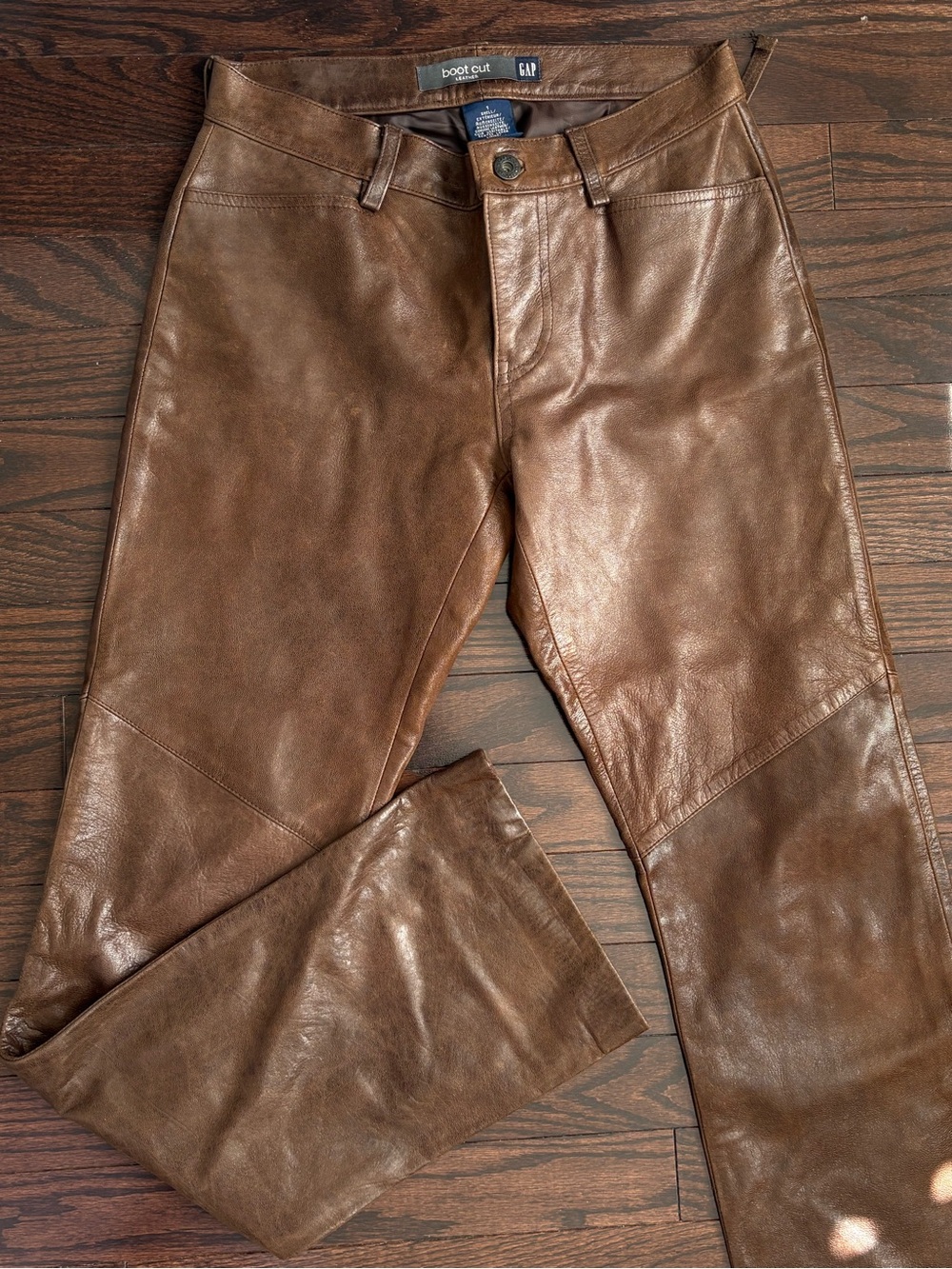 GAP Y2K Brown Leather Bootcut Pants